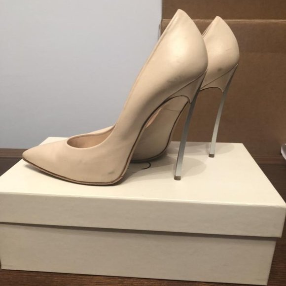 Casadei Cream Blade Heel Pumps - Picture 1 of 5